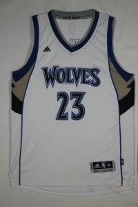 Maillot De Basket Minnesota Timberwolves Jimmy Butler 23 Short Sleeve Tissus Sportif Fans Edition Blanc